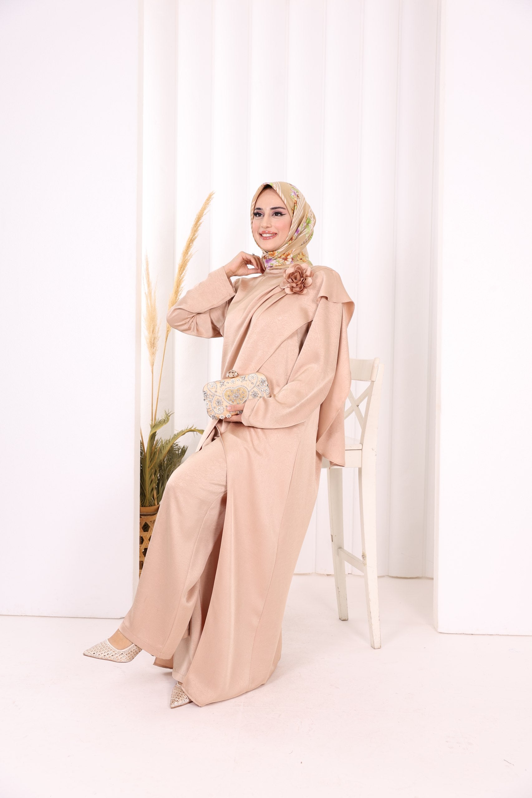 Ensemble tunique satiné Amira
