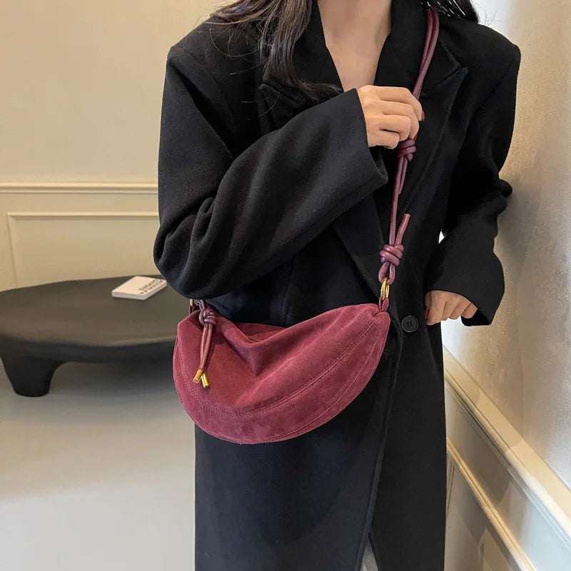 Sac Bandoulière en Suédine Synthétique Tendance pour Femme