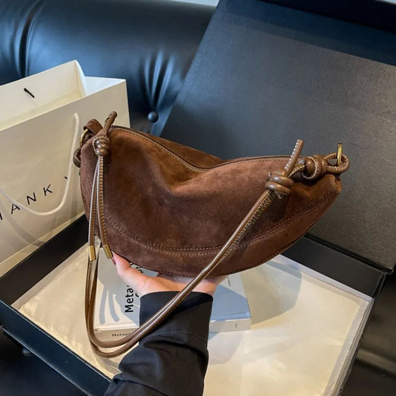 Sac Bandoulière en Suédine Synthétique Tendance pour Femme