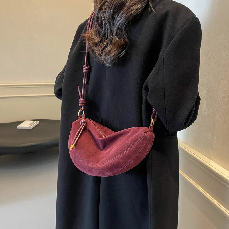 Sac Bandoulière en Suédine Synthétique Tendance pour Femme