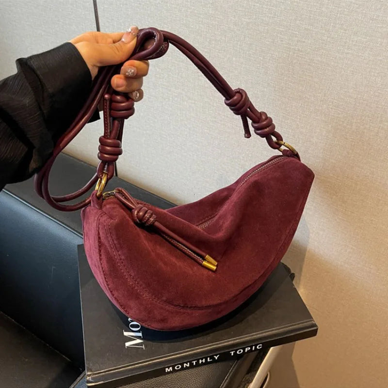 Sac Bandoulière en Suédine Synthétique Tendance pour Femme