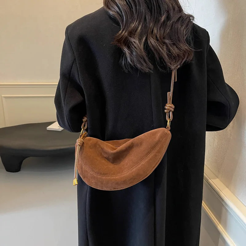 Sac Bandoulière en Suédine Synthétique Tendance pour Femme