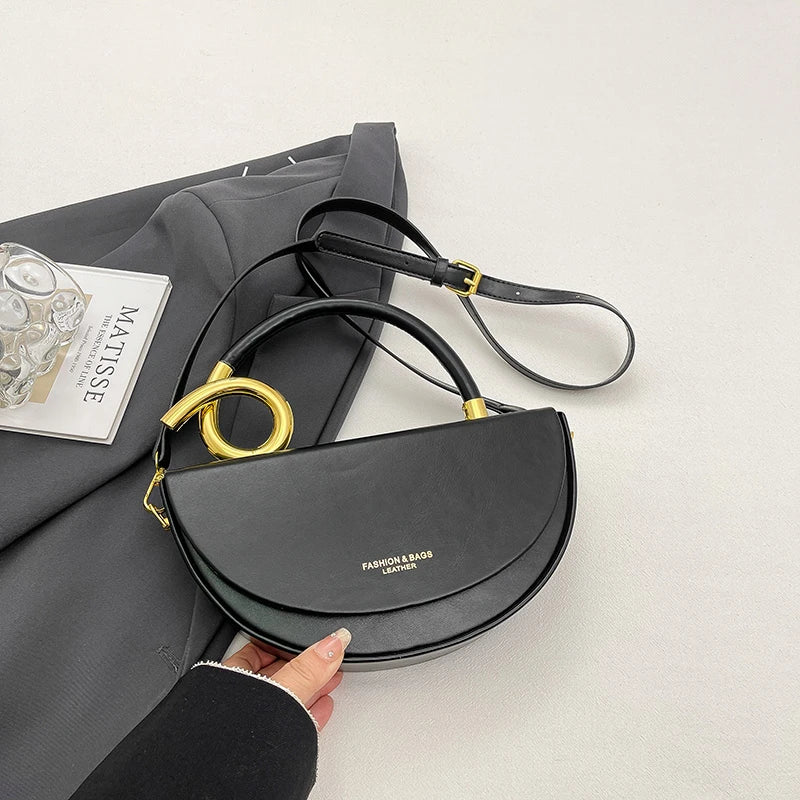 Sac Bandoulière Demi-Lune Design - Cuir PU Haut de Gamme - 8 Couleurs